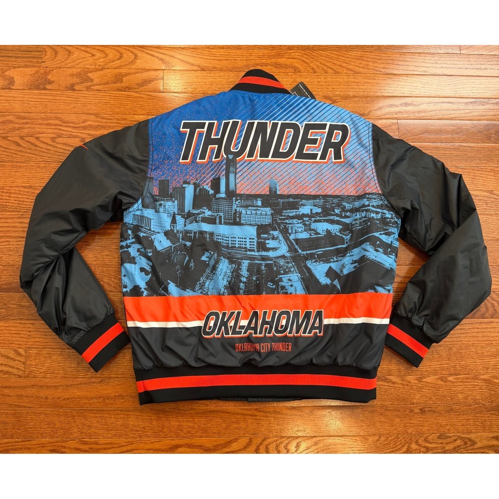 Nike Oklahoma City Thunder NBA Skyline City Edition Bomber Jacket Mens‎ Medium